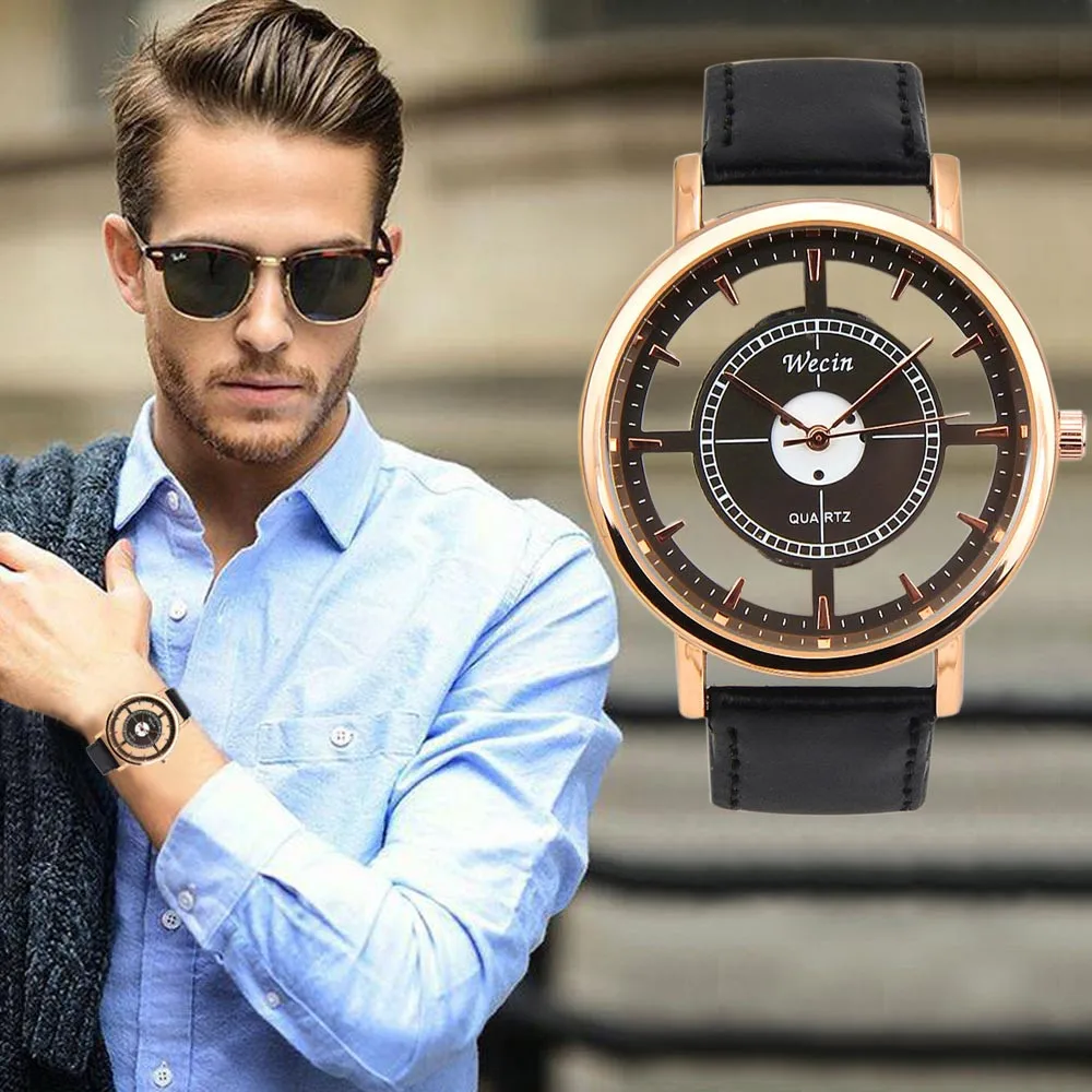 

Fashion Luxury Men's Watches Leather Strap Analog Quartz Sports Wrist Watch Business Brand Luxury Digital Relogio Masculino Gift