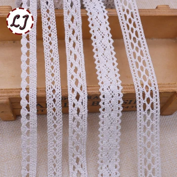 

New hot sale 5yd/lot high quality beige design lace fabric ribbon cotton lace trim sewing garment material accessories DIY