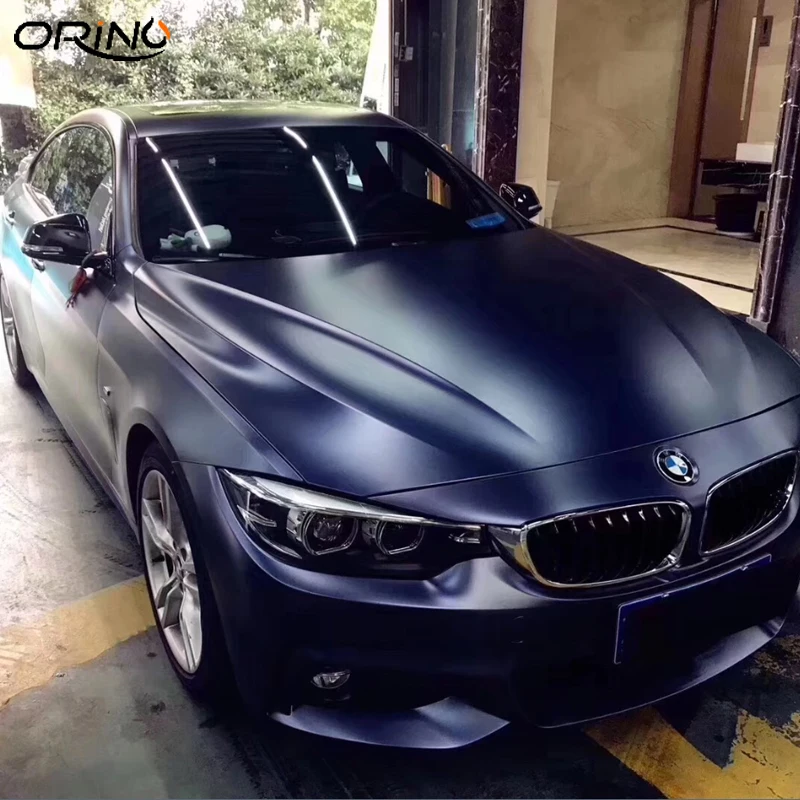 Matte Metallic Satin Midnight Blue Vinyl Film Car Wrap Foil with Air 