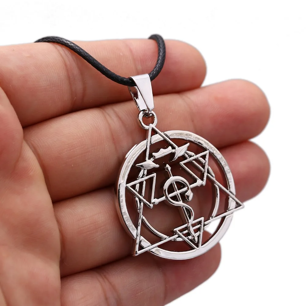 J Store, ожерелье-чокер из цельного металлического алхимика, подвеска из сплава, подвеска с кожаной веревкой Эдварда, аниме, сувенир