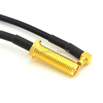 

RP SMA Female to MMCX Male Rightangle Connector Pigtail Extension Cable RG174 30CM Bulkhead with 19mm thread