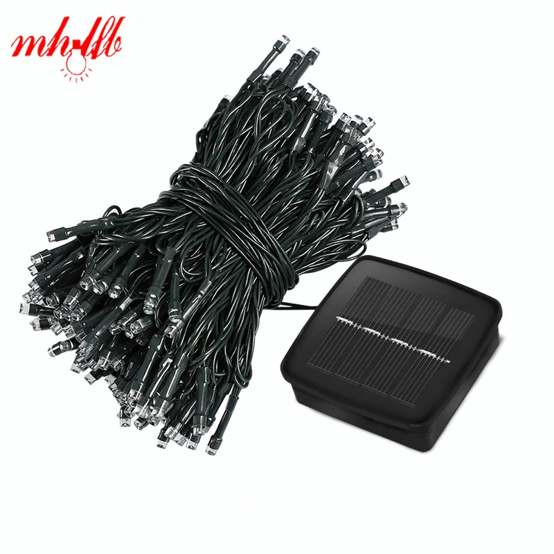 

10m LED Solar Panel String Lights Curtain Garland Lamps Christmas New Year Fairy Wedding Home Garden Outdoor Holiday Lighting