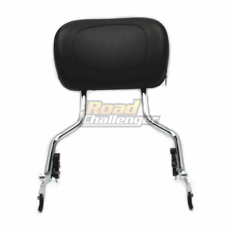 Black Sissy Bar Upright Passenger Backrest w/ Pad For Touring Road King Street Glide FLHR FLHX FLHT FLTR 2009