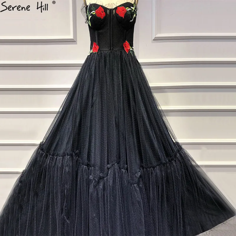 Черные сексуальные розовые вечерние платья ручной работы с цветами новейшие дизайнерские Простые Вечерние платья без рукавов LA60791