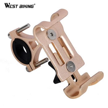 

WEST BIKING Bike Phone Holder Aluminium Alloy 4.7-6.5" Cell Phone Cycling Bracket Mount GPS Mount Holder Bicycle Phone Support