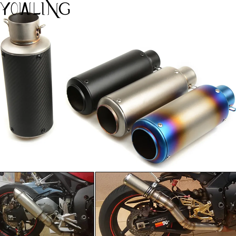 motorcycle modified muffler carbon fiber exhaust pipe For yamaha mt10 mt-07 Aprilia RSV MILLE RSV4 1000 R S1000RR HP4 K42 K46