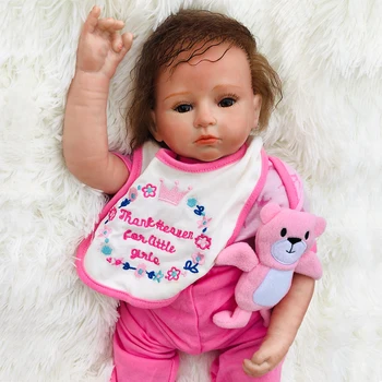 

Realistic Girl Silicone Reborn baby Dolls Education Toys Real Baby Lifelike Bebes Reborn Menina Bonecas Christmas Gift 47cm