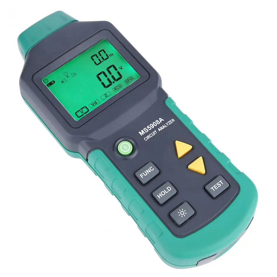 Probador de voltaje GFCI RCD Akozon MASTECH Analizador de circuitos LCD AC100-240V
