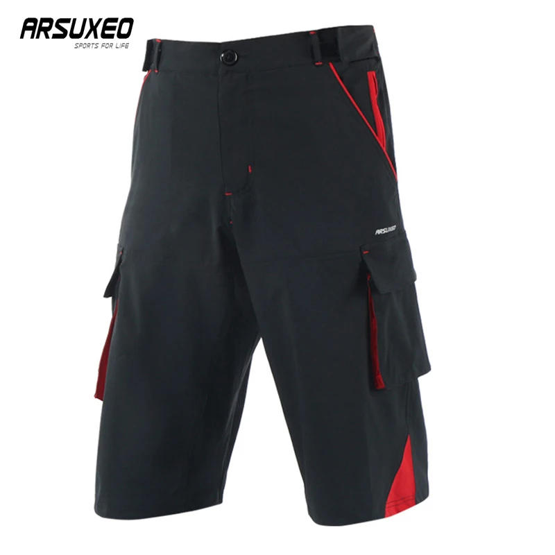 

ARSUXEO Cycling Shorts Men's Mountain Bike Shorts Quick Drying Bicycle Shorts Breathable Sports Fitness Sweatpants