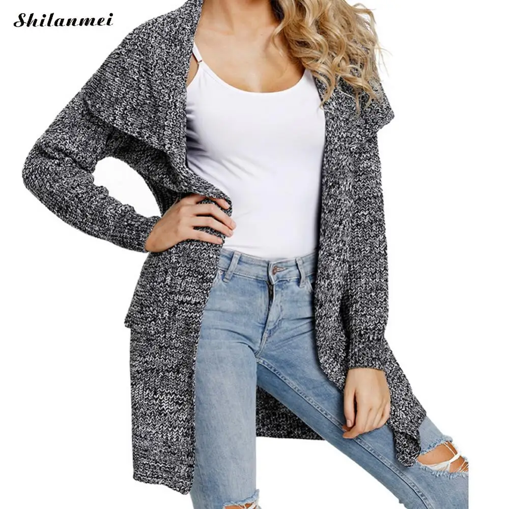 Women Sweater Long Cardigan 2018 Fashion Autumn Long Sleeve Causal