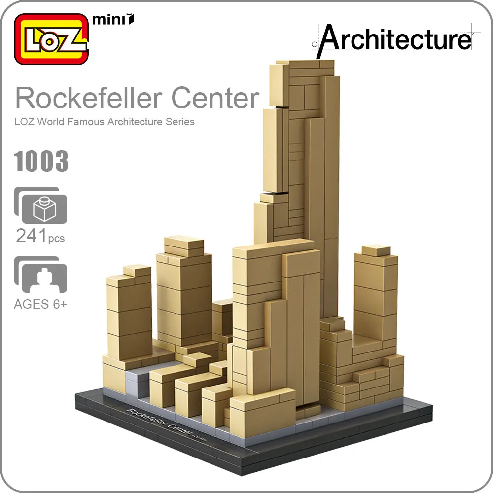 

LOZ Blocos Building Blocks Architecture Model Rockefeller Center Toys For Children Forge World City House Buildings Bricks 1003