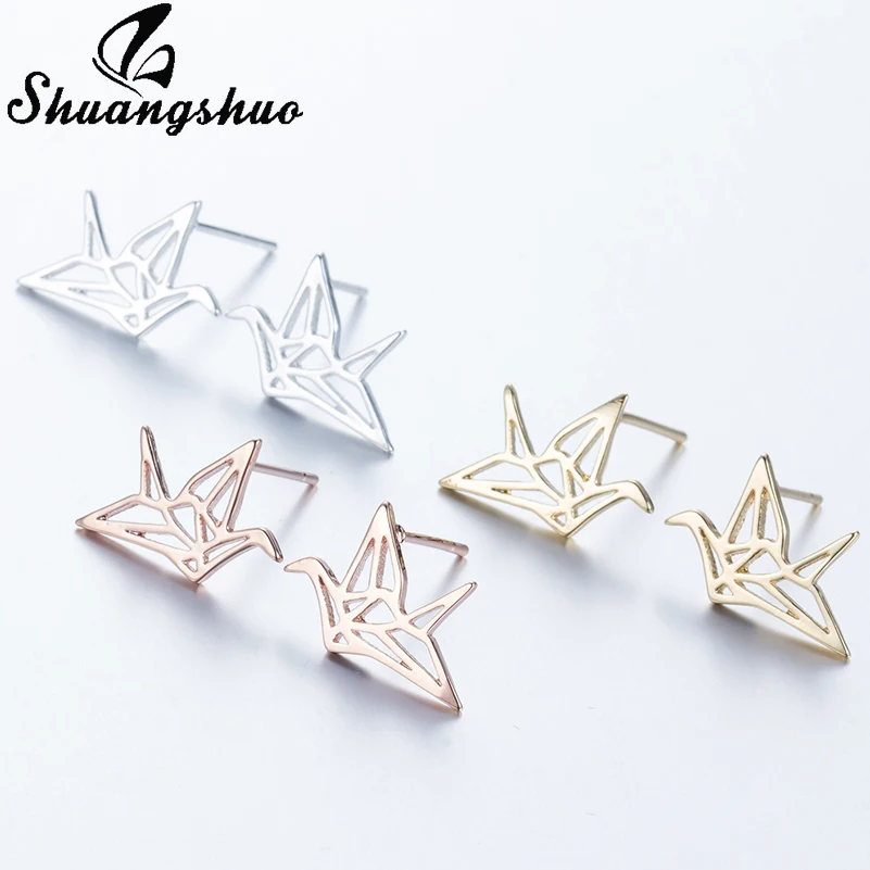 Женские серьги гвоздики Shuangshuo корейские модные из нержавеющей стали с