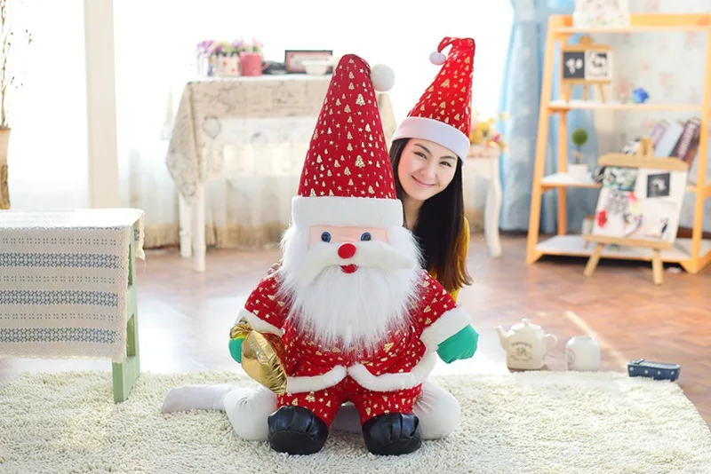 big new plush Santa Claus toy lovely red hat Santa Claus doll gift about 100cm цена big new plush Santa Claus toy lovely red hat Santa Claus doll gift about 100cm цены онлайн