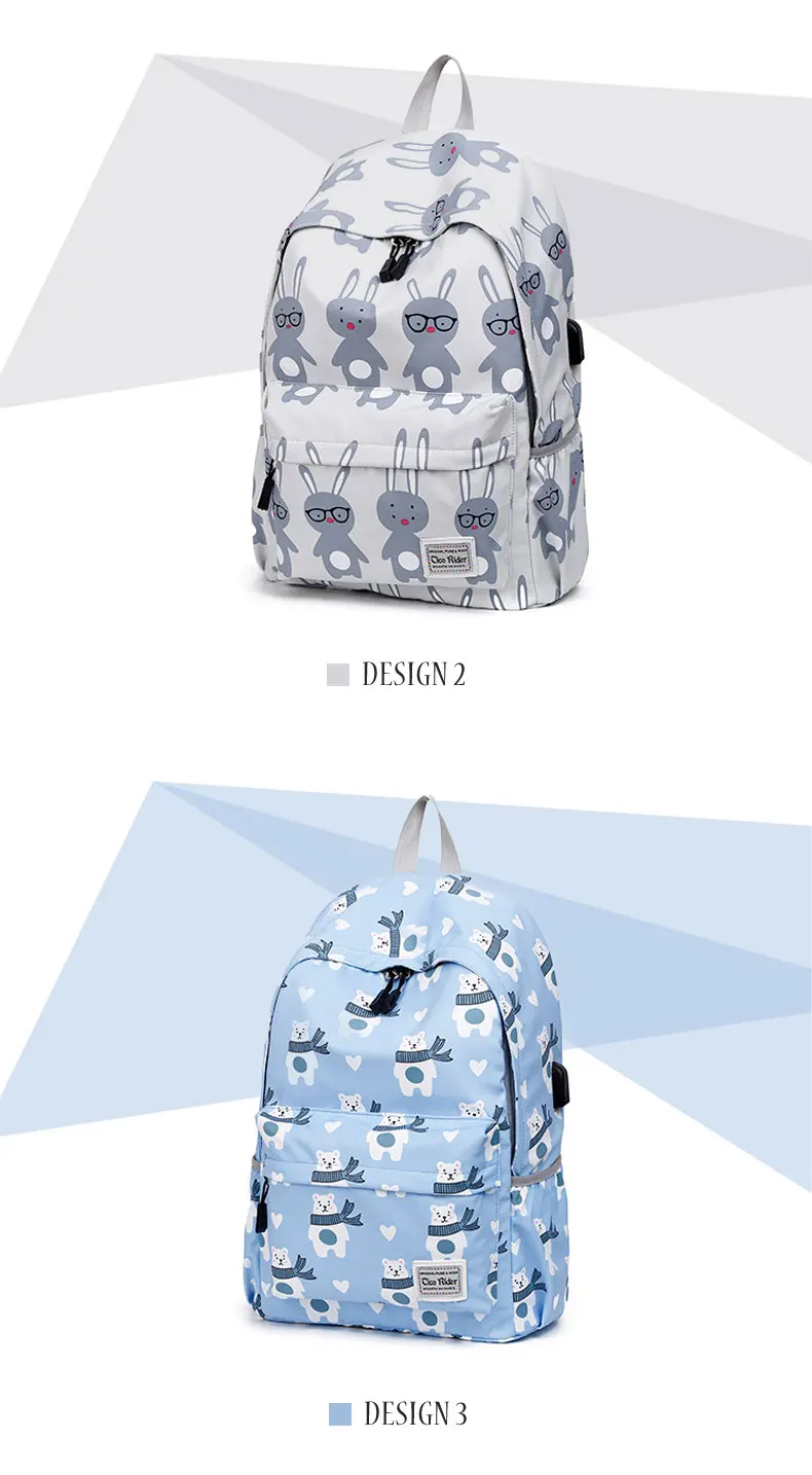 Женский рюкзак для ноутбука с USB зарядкой для подростков, студентов, девочек, школьный рюкзак, сумка с принтом, Женский комплект из 2 сумок, рюкзак