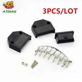 

3pcs/lot OBD2 OBDII EOBD JOBD ODB ODB2 ODBII EOBD2 J1962 Male Connector Plug Adapter WiringOBD2 16Pin Connector Free Shipping