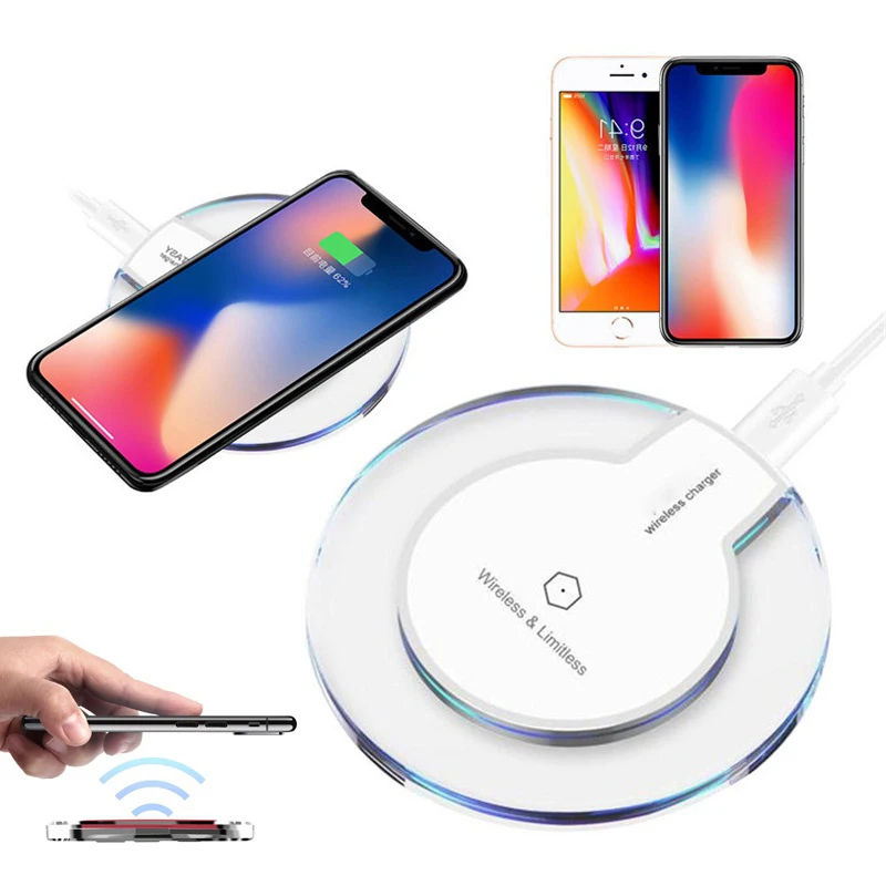 Qi Беспроводное зарядное устройство для iPhone X 8 Plus быстрое мобильного телефона