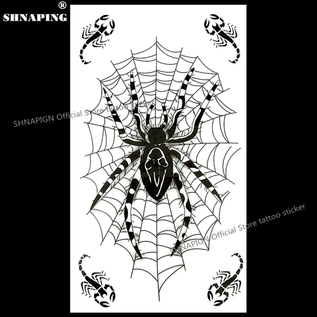 shnapign spider web designs temporary tattoo body art flash tattoo