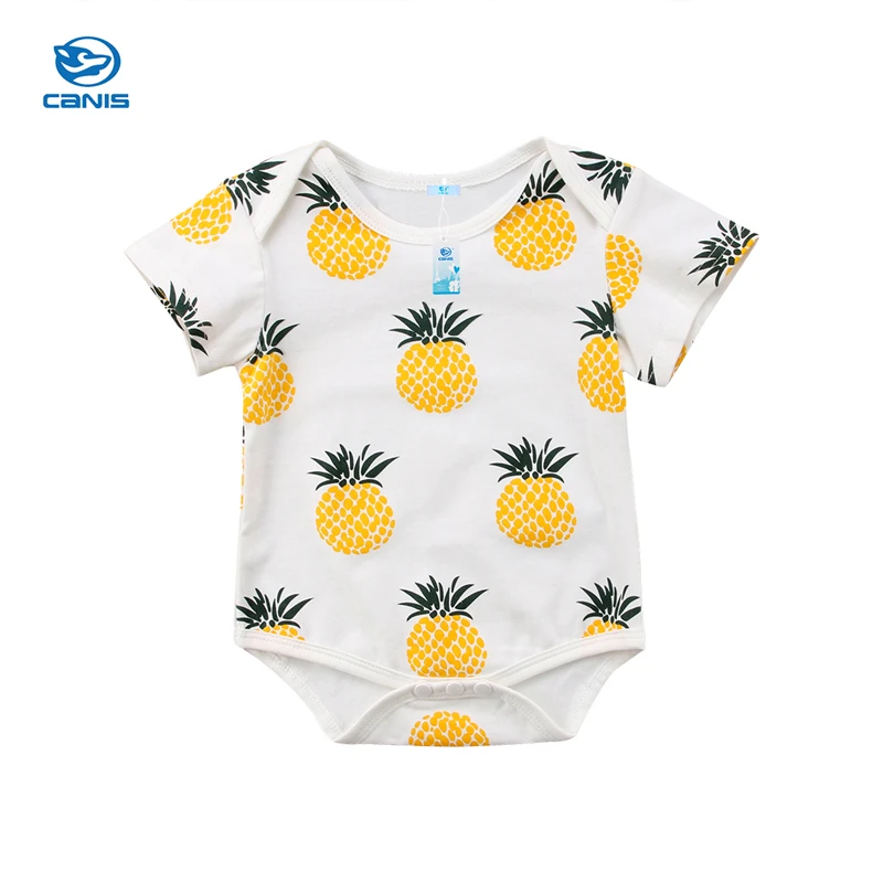Summer Newborn Romper Kids Baby Girl Boy Clothes Short Sleeve Pineapple Tent Romper Jumpsuit