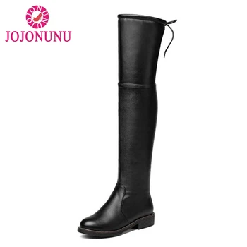 

FITWEE Women Over Knee Boots Fur Winter Woman Shoes Fashion Warm Round Toe Flats Boots Daily Winter Women Shoes Size 34-43