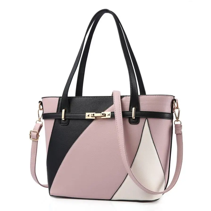 

Women's Handbags Bag Leather Lady Fashion Patchwork bolsa feminina Soft Clutch Solid Top-handle Bags Tote Women 2018 Gifts New