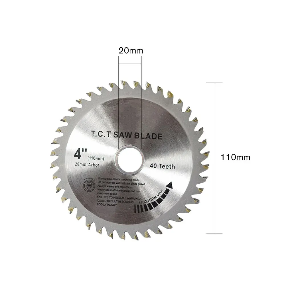 40 зубьев Циркулярная Пила TCT диски для колес TCT сплав Деревообработка многофункциональное лезвие для резки дерева и металла 110x20 мм