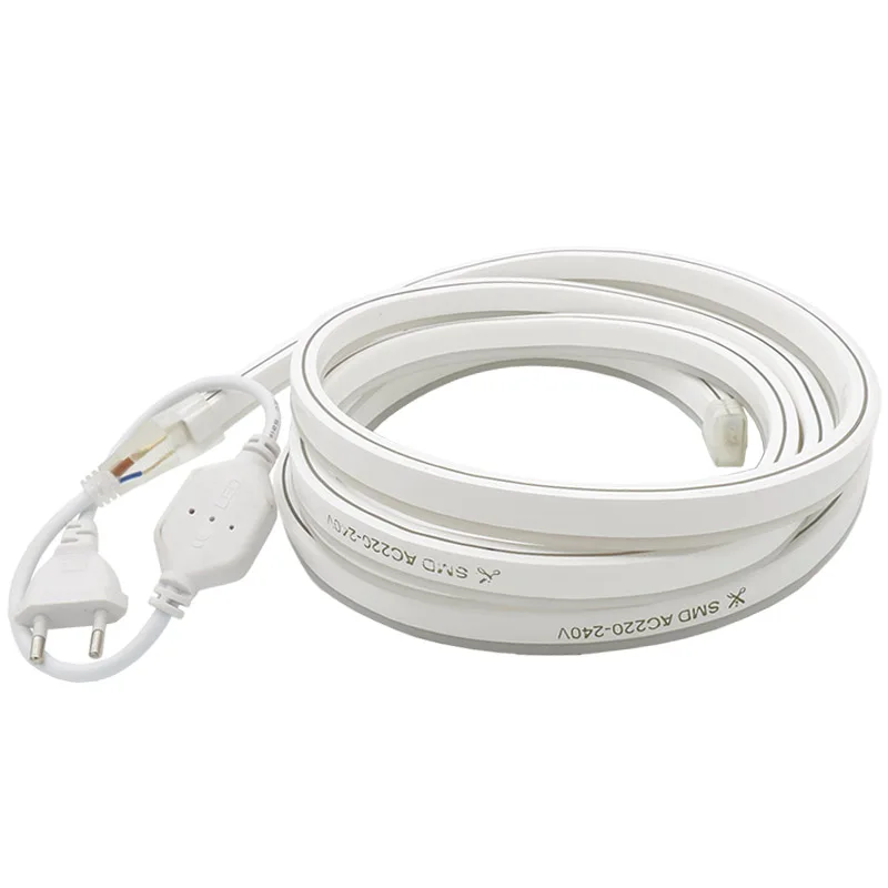 Homixs светодиодный гибкие полосы света AC 220 В 240 smd2835 neon flex трубки 120 светодиодный/M IP68