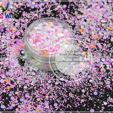 Alf253-129 смешивания Размеры и цвета shapesglitter для Дизайн ногтей и DIY принадлежности