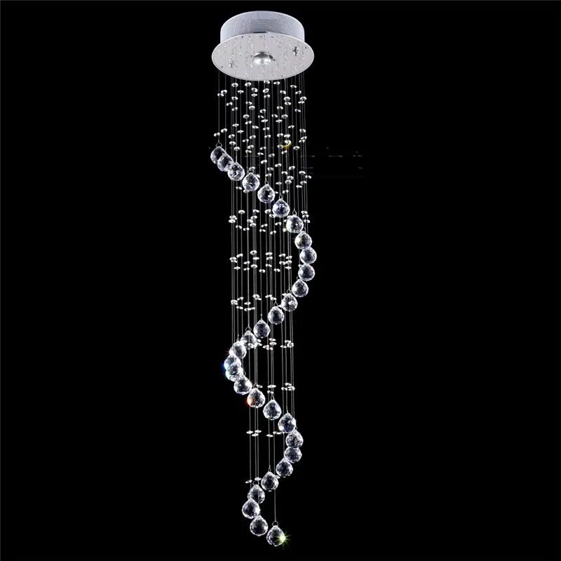 

Spiral Rain Drop lighting Chandelier modern crystal chandelier Elegant Lighting staircase lighting Diameter 250 * Height 1000mm