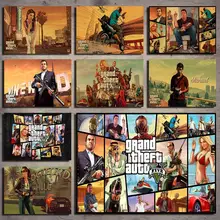 Grand Theft Auto V Game poster Decoration Poster Wall Sticker Retro Kraft Paper Poster Kraft Paper Poster Wall Sticker Grand Theft Auto V Game poster Decoration Poster Wall Sticker Retro Kraft Paper Poster Kraft Paper Poster Wall Sticker