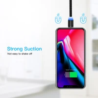 נתונים כבל מטען LED סוג C מגנט מטען מיקרו USB כבל נתונים ניילון חוט כבל USB מגנטי USB C מיקרו כבל עבור Huawei P20 עבור Xiaomi סמסונג (5)