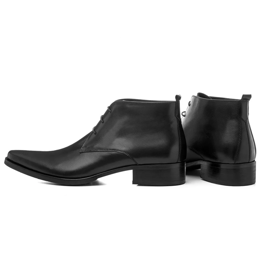 Large Size EUR46 Pointed Toe Men Shoes Safety Shoes Ankle Boots Wedding Shoes Genuine Leather Dress Boots Male Business