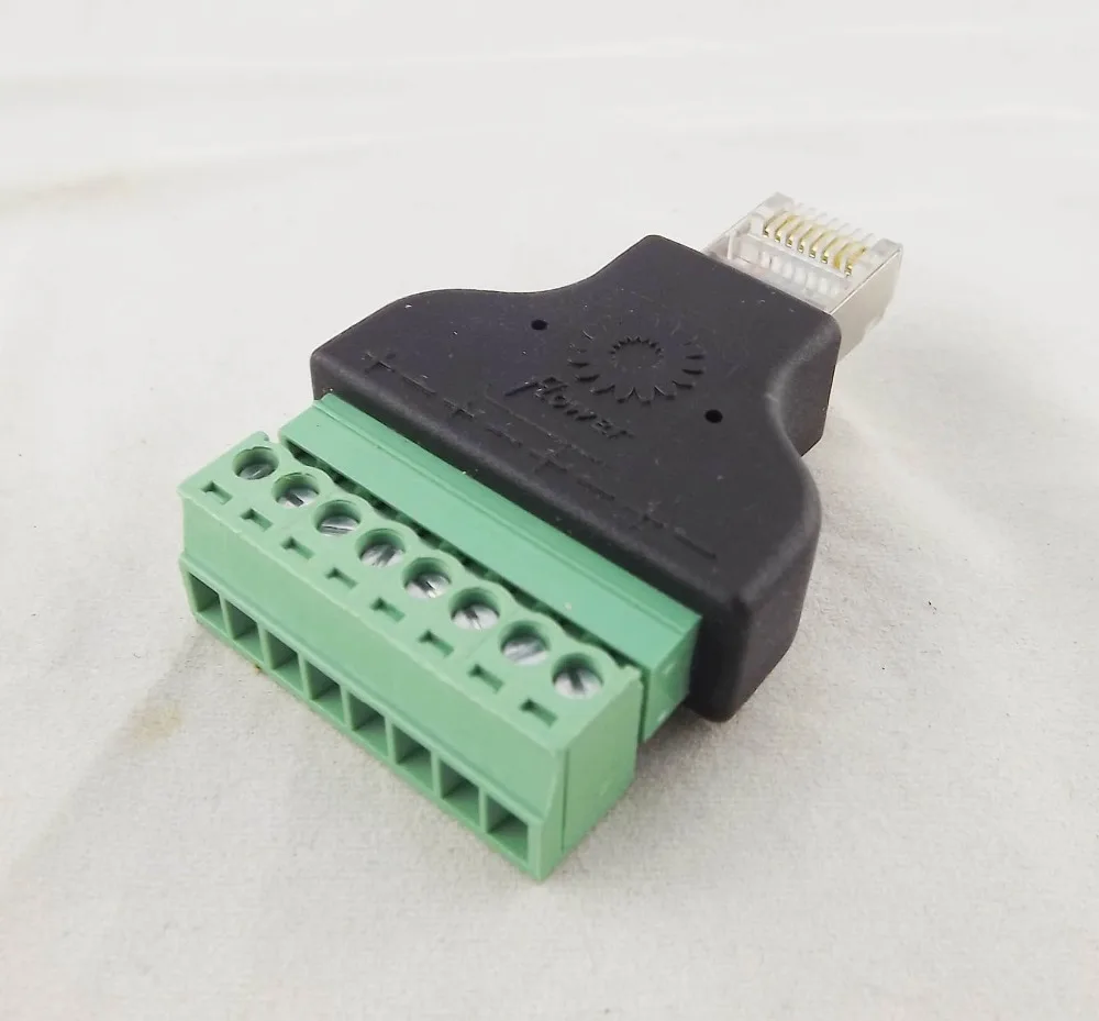 10pcs Ethernet RJ45 Male Plug To AV Screw Terminal 8 Pin Block CCTV Converter Adapter |