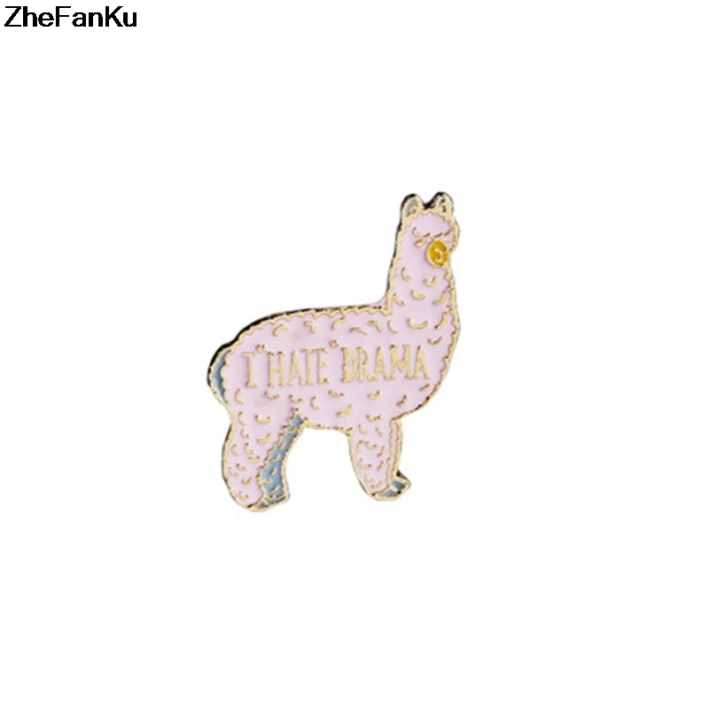 

Kawaii Little Pink Alpaca Hard Enamel Pin Brooches Pins Knitters Pins Animal Knitting Badges Jewelry