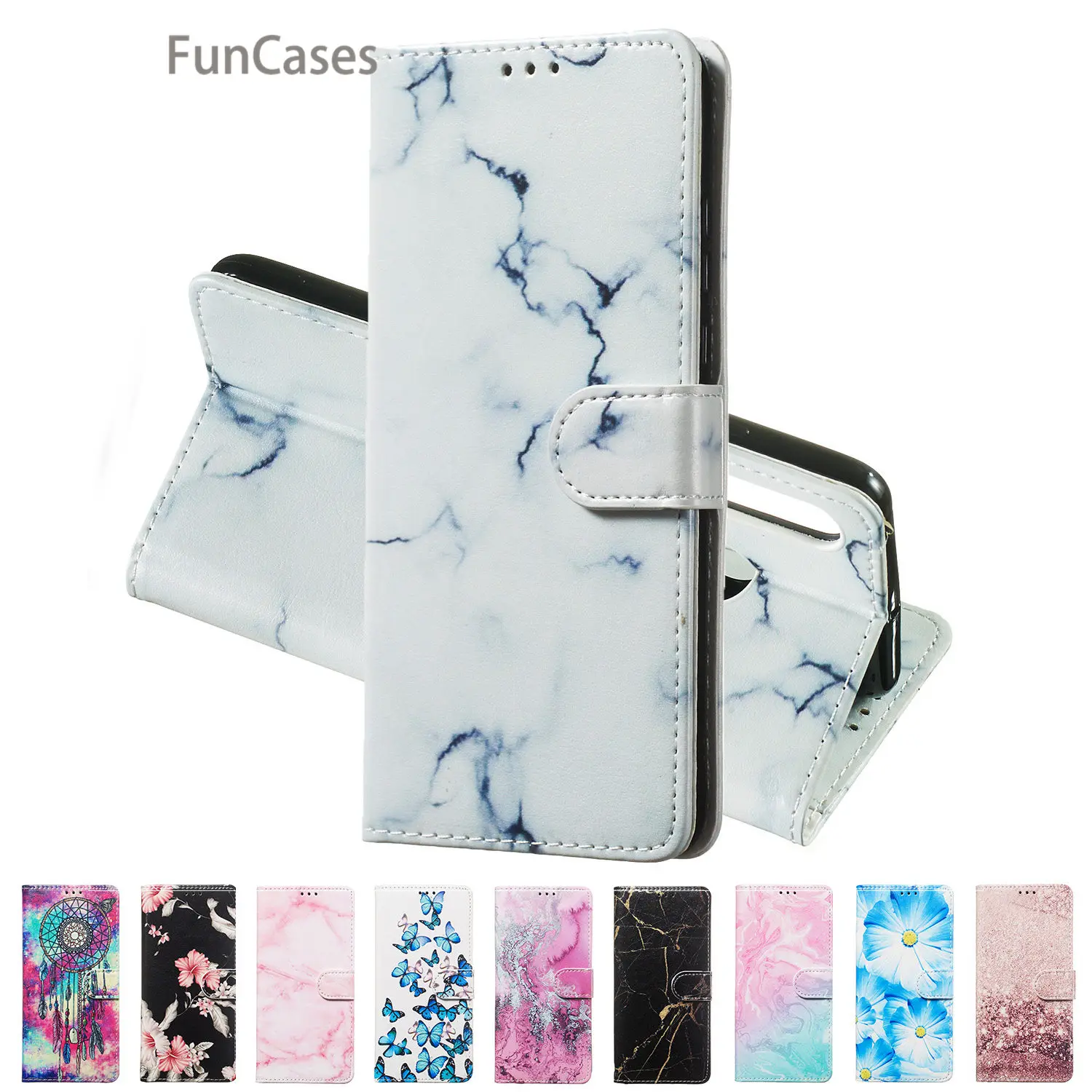 

P Smart 2019 Silicone Covers For ajax Huawei Honor 10 Lite Blue Butterfly PU Leather Phone Bag sFor Huawei P Smart 2019 Cover