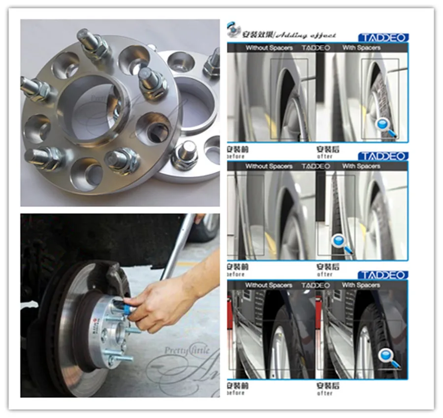 A pair 2pieces thickness of the 25 mm 5 x120 hole of 74 1mm wheel adapter