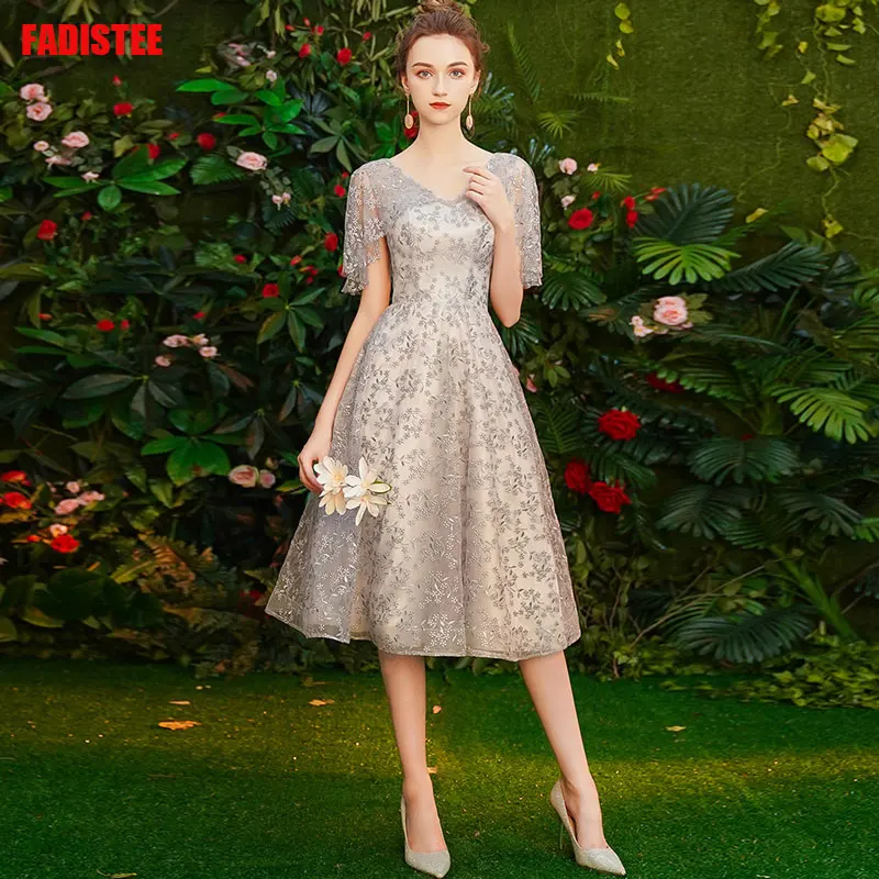 FADISTEE Cocktail Dresses Hot Selling slim V-neck short style Dresses Women vestido de novia tassel prom lace plus size gown