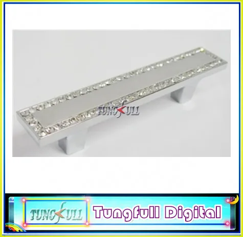 

10Pcs Crystal Drawer Handles Cabinet Pulls For Furniture Hardware (C.C:96 mm)