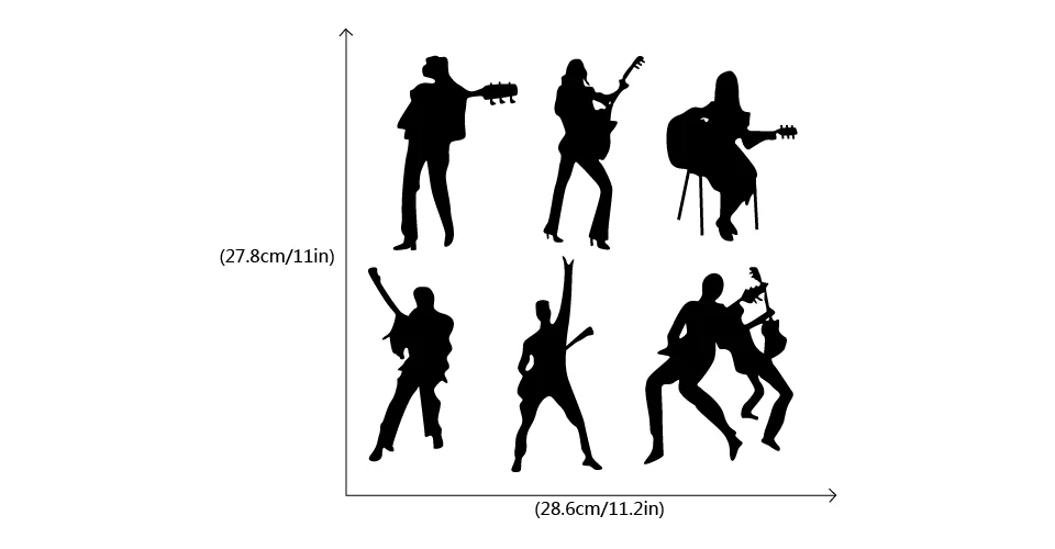 Набор из 6 DIY креативных гитарных лент Переключатель стикер музыкальная Настенная Наклейка домашний декор