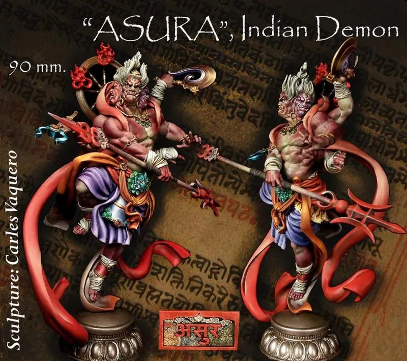 

90MM Indian Demon ASURA Unpainted Resin Model Kit Figure Free Shipping