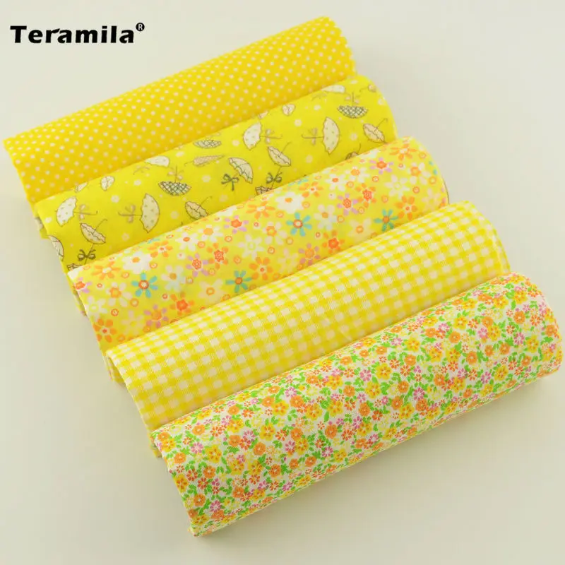 Materials Sewing Plain 5 Pieces 50cm*50cm Free Pattern Cotton Fabric Tissues Different Color Desk and Gift Decoration Art Work|work|fabric
