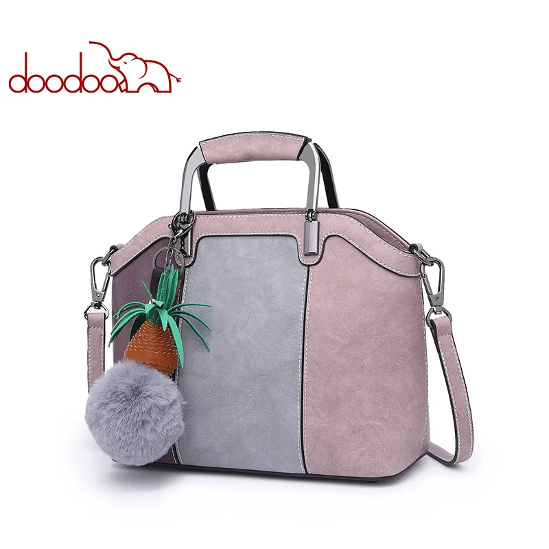 DOODOO المرأة بو الجلود حقيبة يد الإناث الكتف Crossbody حقائب السيدات الأعلى مقبض حقيبة شرابة موجة اللون 2019 حمل حقيبة ساع