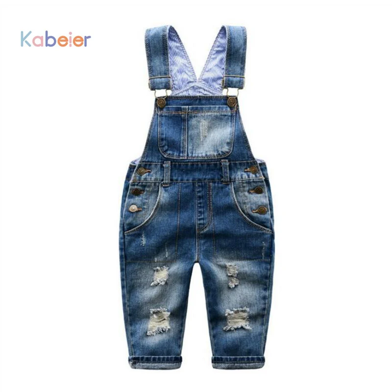 2-7 T Brand Kids Jeans Boys Girls Denim Overalls Child Suspender Jeans Pants Casual Fashion Children Overall Jeans Hole Retail