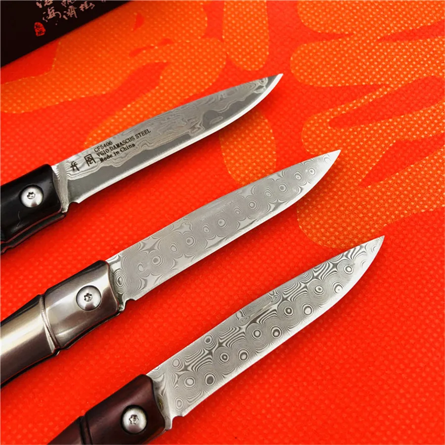 Складной нож из дамасской стали TIGEND CF5406T титановая ручка охотничьи ножи для