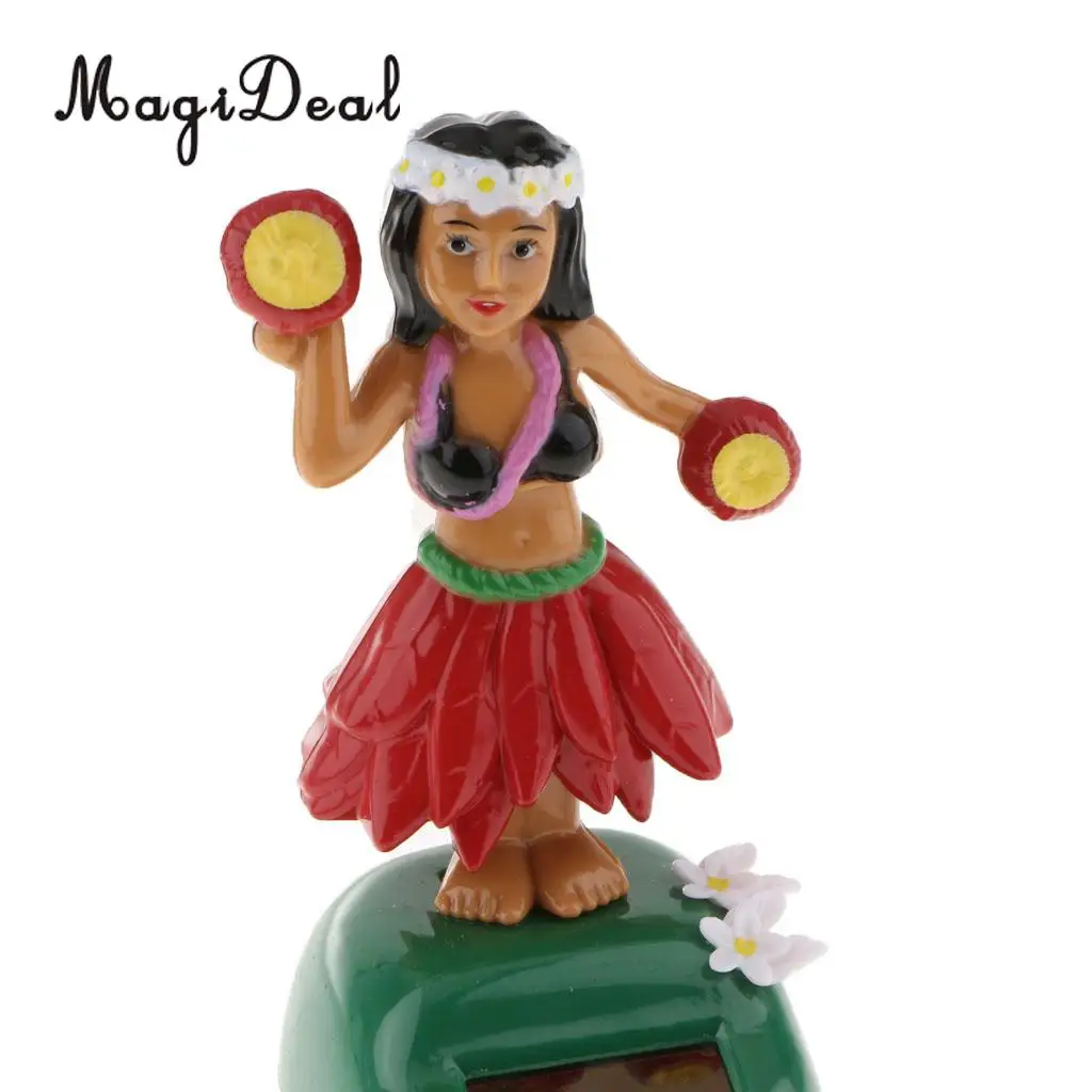 Solar Powered Dancing Llulu Party Hawaii Girl Swinging Bobble Toy Car Home Decor Ornament 3 Color Pick