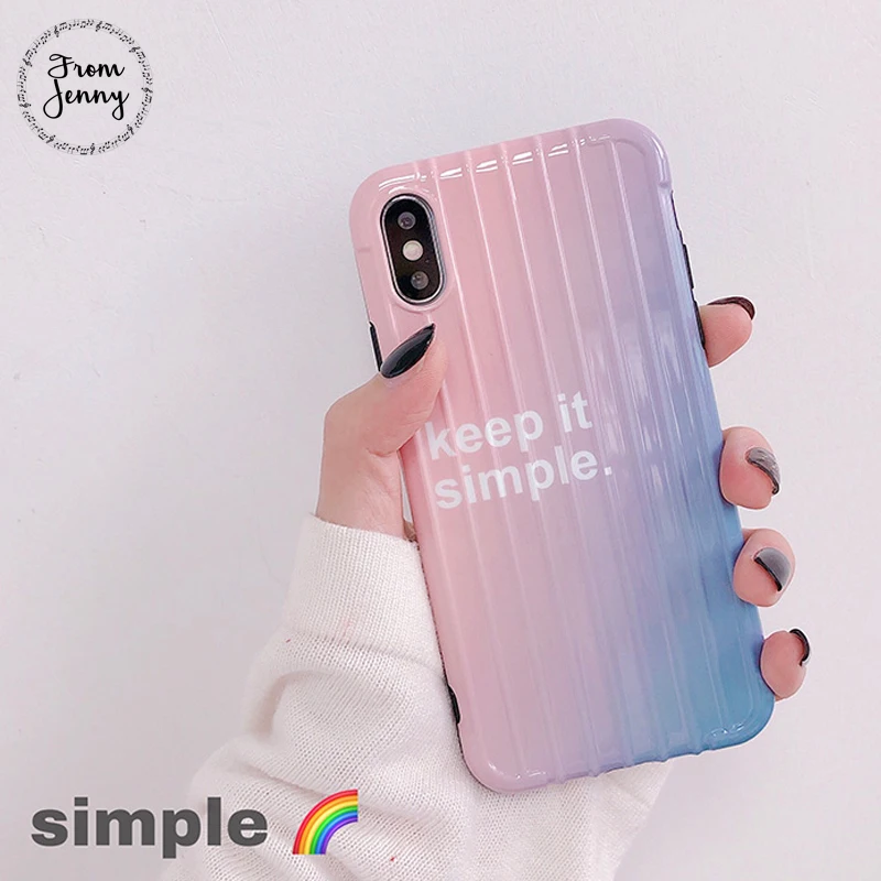 От Jenny Gradient английские буквы для iPhone x xr xs max 6 6s 7 8 Plus bump stripe TPU Защитный Мягкий чехол