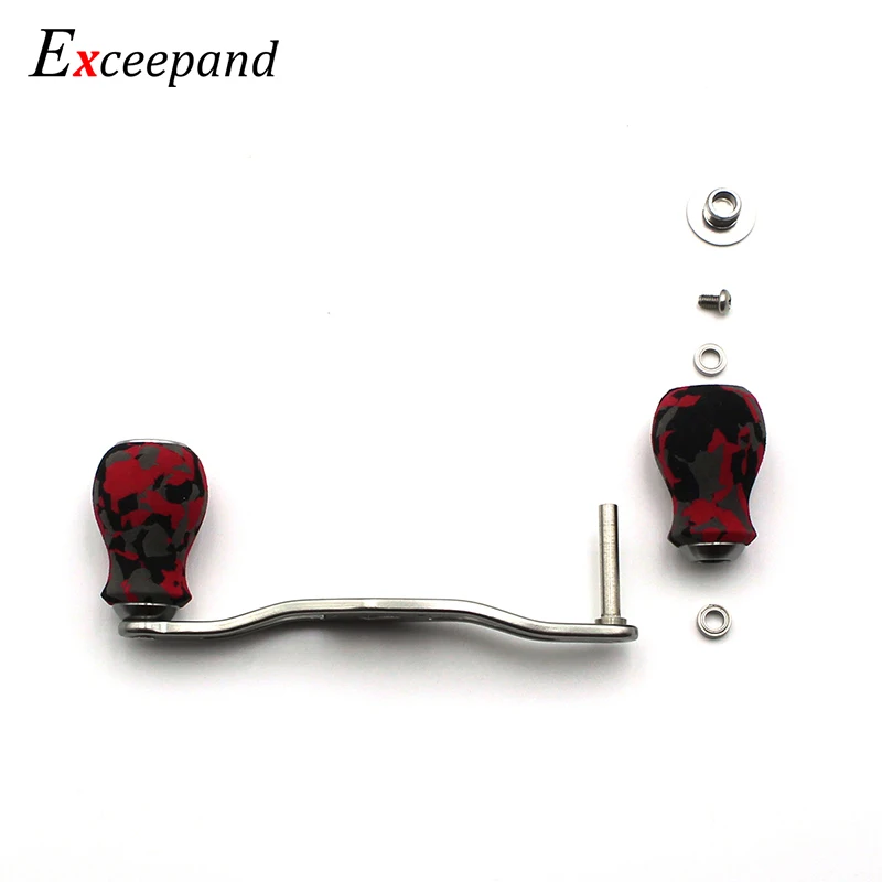 Exceepand Gunsmoke Color Handle Red Camo Knobs Fishing Reel Handle for Abu Garcia Daiwa Baitcasting Reel Grip