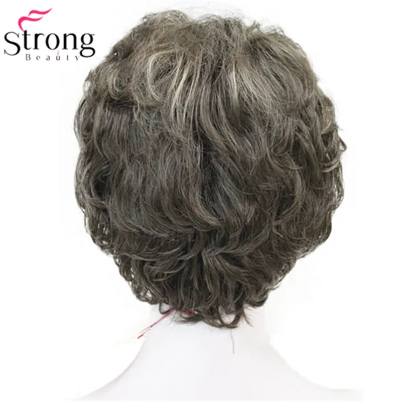 StrongBeauty короткий слоистый коричневый микс толстый полный синтетический парик женские волосы парики выбор цвета