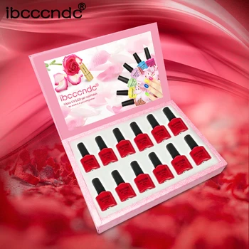 

12 Pcs/Lot Nail Gel Polish 10ml Red Series Nail Polish UV Gel Soak Off Varnish Manicure Nail Art Design Set