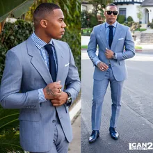 Классический светло-серый мужской костюм 2 шт. свадебный смокинг Лучшая мужская одежда мужские свадебные костюмы для выпускного Блейзер terno masculino