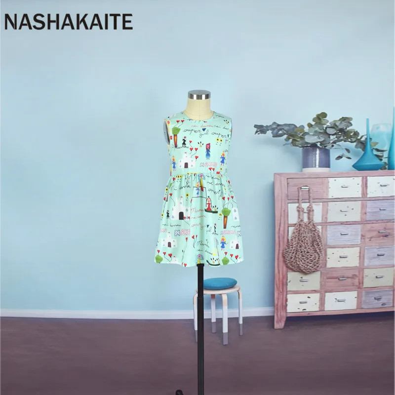 NASHAKAITE/Одежда для мамы и дочки милое длинное платье на бретельках без рукавов